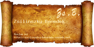 Zsilinszky Benedek névjegykártya